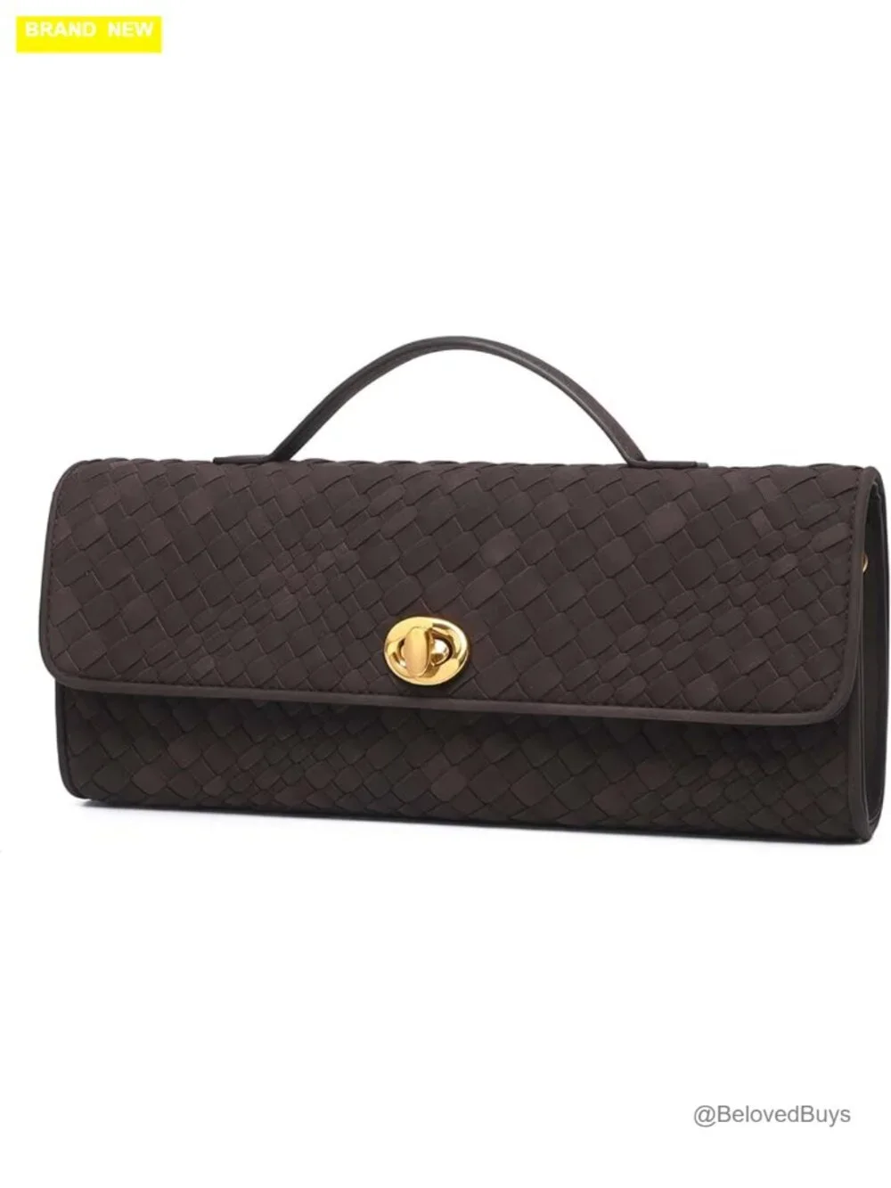 Woven Hobo Satchel - Soft Faux Suede Evening Handbag Crossbody Clutch Purse